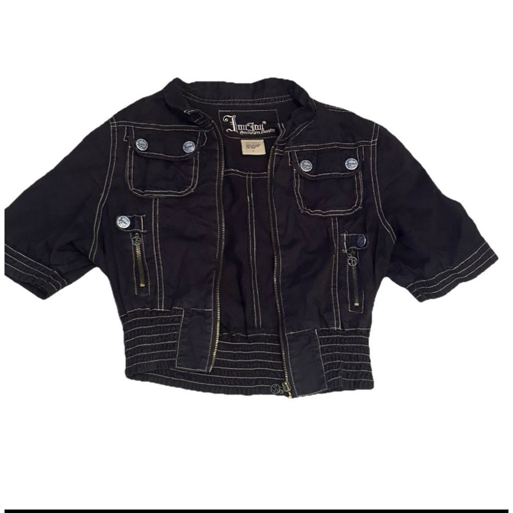Women's Premium Denim Jacket Size Large Black